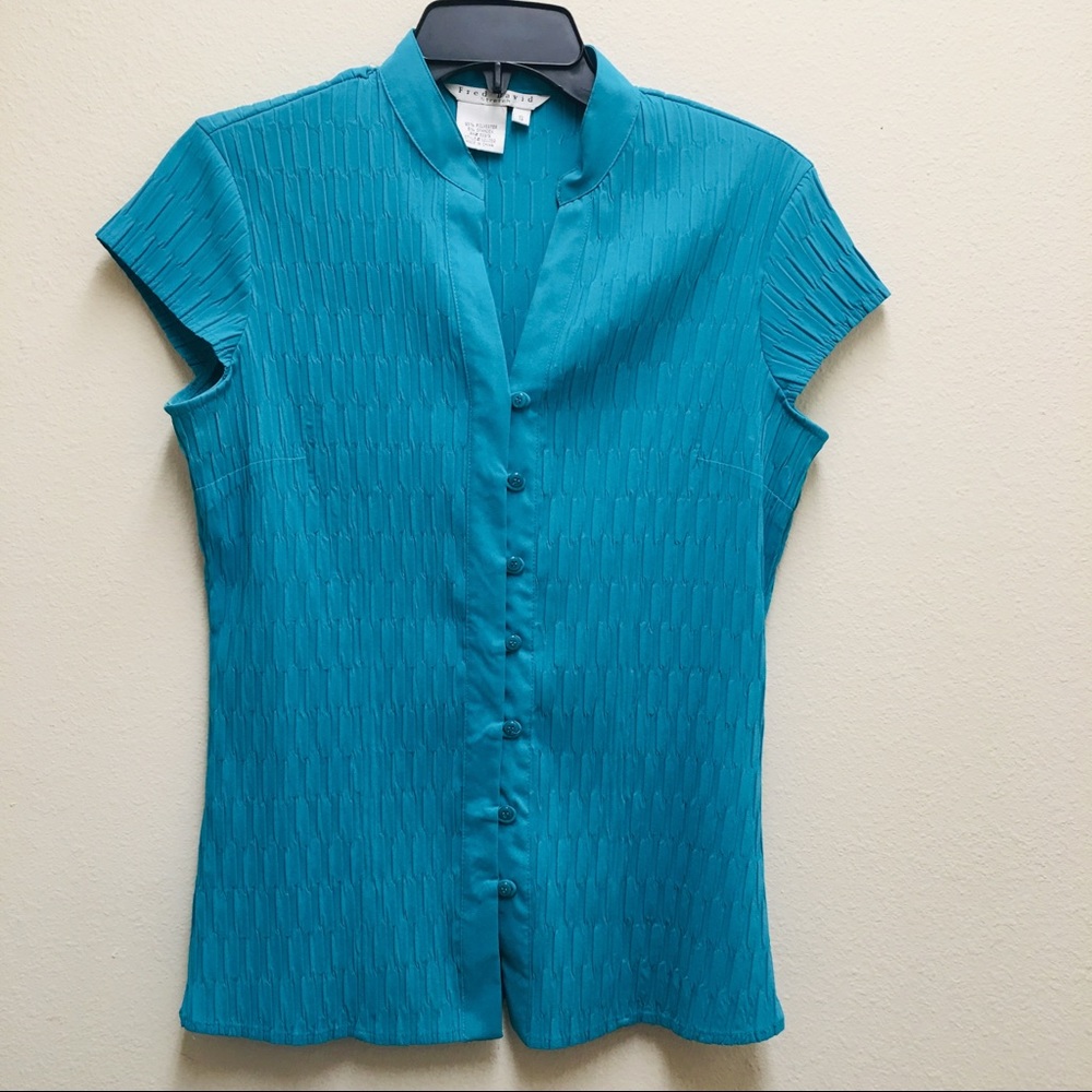 FRED DAVIS STRETCH - Pleated Texture Style Top SM